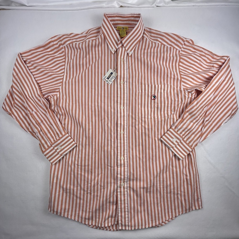 Duck Head NEW Mens Oxford Stripe Shirt Button Up Long Sleeve Casual Size M VTG